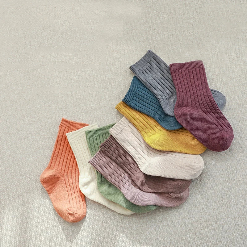 5Pairs Baby Socks Newborn Baby Boy Socks 0-1-3-8Y Kids Pure Cotton  Spring Autumn Fadeless Soft Children's Socks for Girls