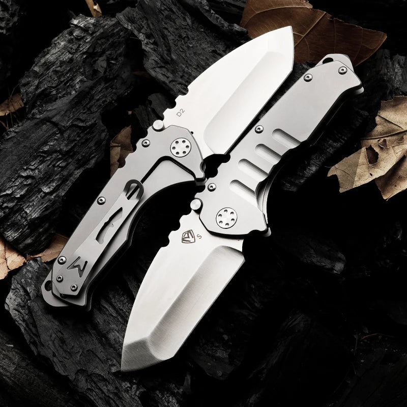 MKT-D2 Steel Heavy duty folding. Emergency rescue tool, Camping, hunting, Outdoor, Tactical knife