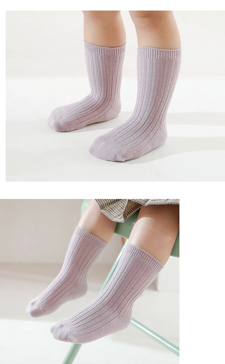 5Pairs Baby Socks Newborn Baby Boy Socks 0-1-3-8Y Kids Pure Cotton  Spring Autumn Fadeless Soft Children's Socks for Girls